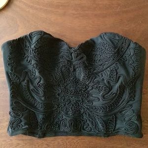 Forever 21 Bustier Crop Top Embroidered